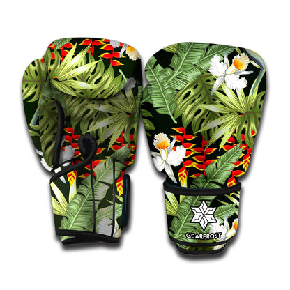 Hawaii Tropical Plants Pattern Print Boxing Gloves
