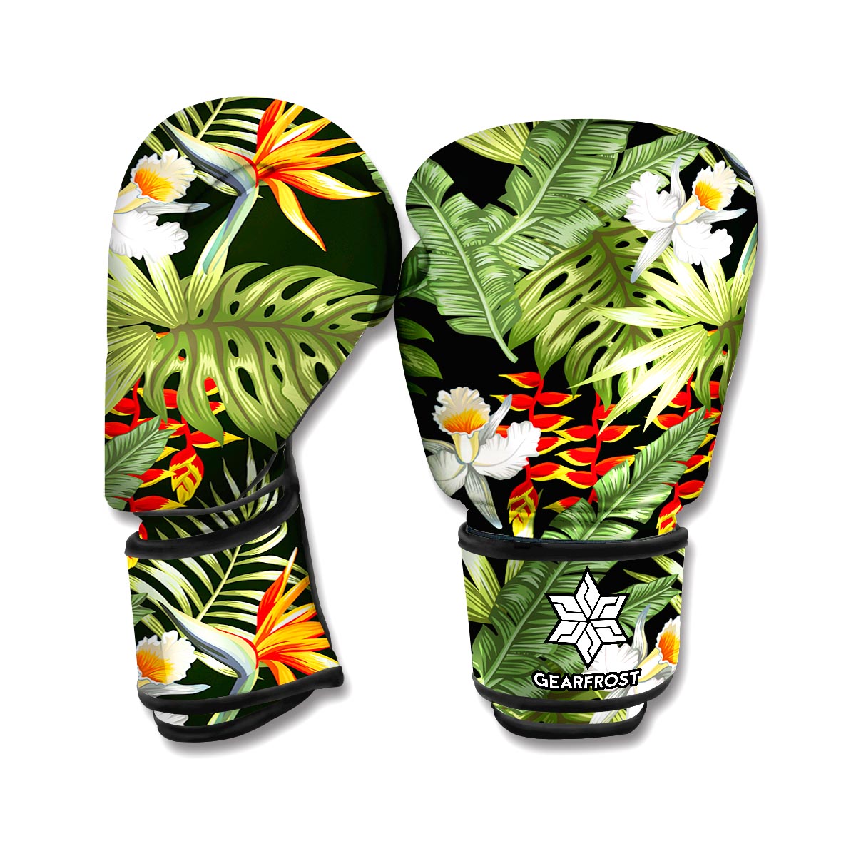 Hawaii Tropical Plants Pattern Print Boxing Gloves