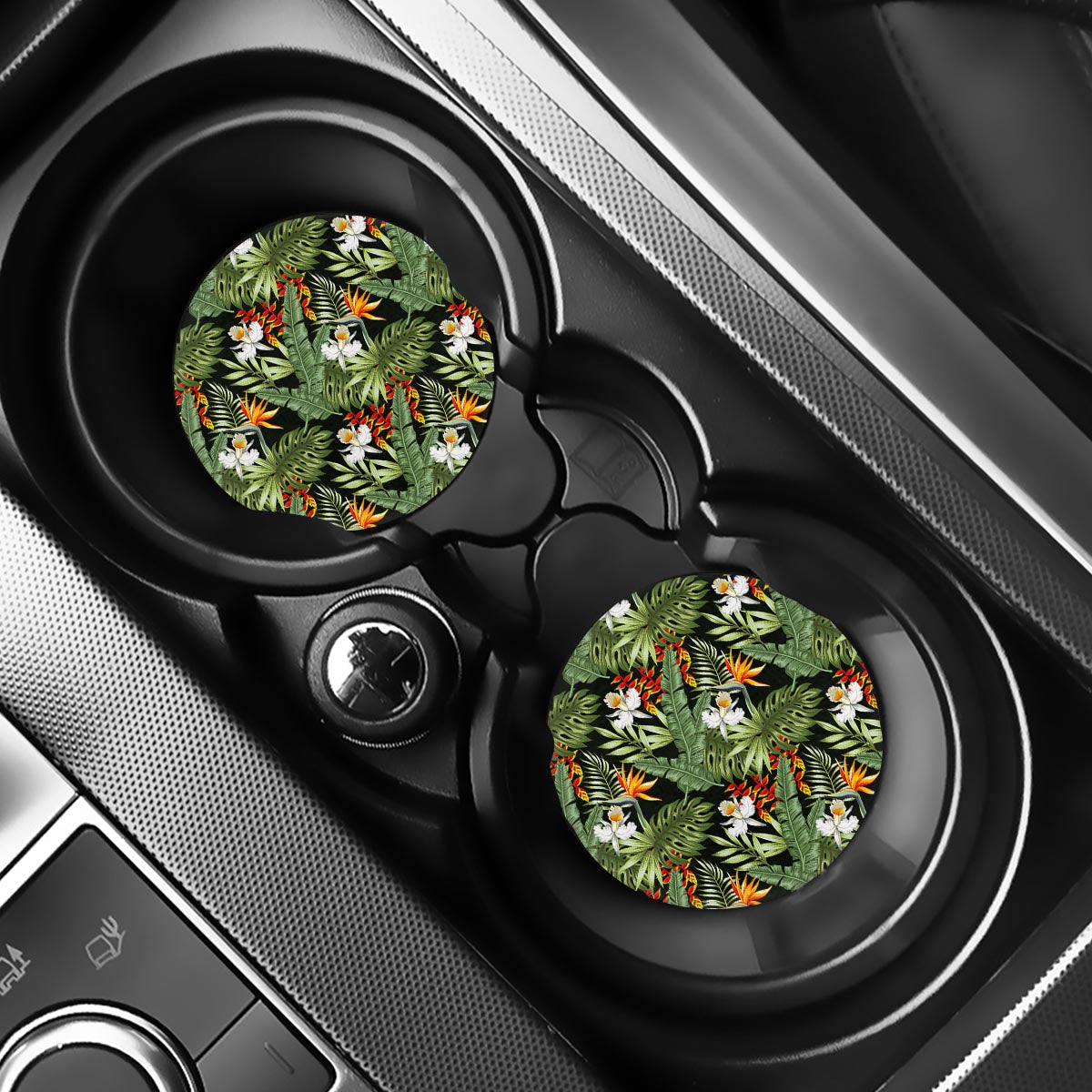 Hawaii Tropical Plants Pattern Print Car Coasters
