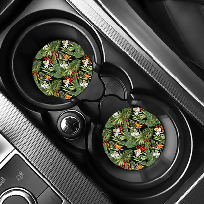 Hawaii Tropical Plants Pattern Print Car Coasters