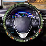 Hawaii Tropical Plants Pattern Print Car Steering Wheel Cover