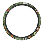 Hawaii Tropical Plants Pattern Print Car Steering Wheel Cover