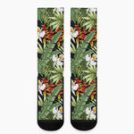 Hawaii Tropical Plants Pattern Print Crew Socks