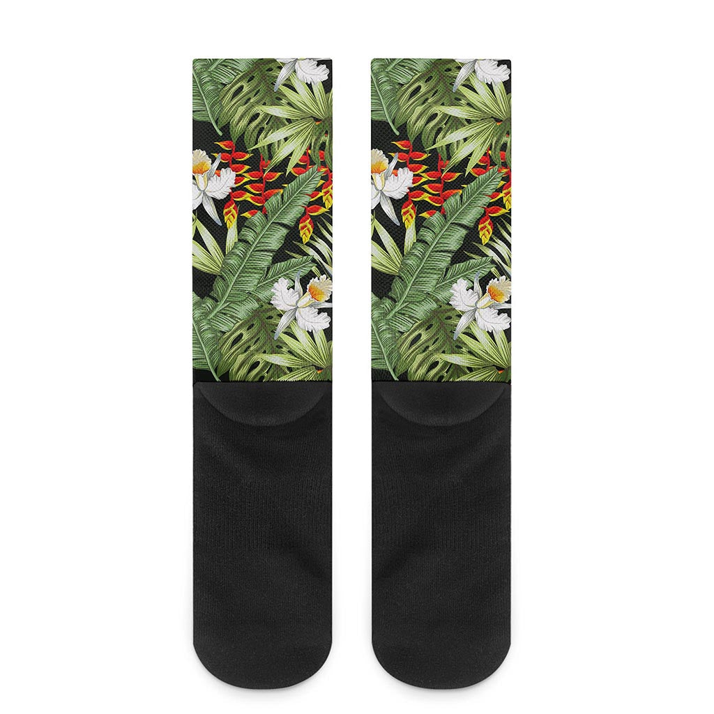 Hawaii Tropical Plants Pattern Print Crew Socks