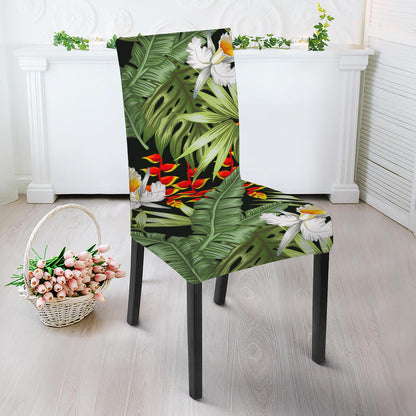 Hawaii Tropical Plants Pattern Print Dining Chair Slipcover