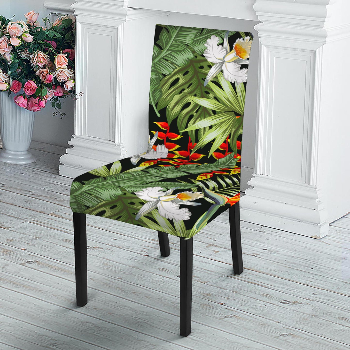 Hawaii Tropical Plants Pattern Print Dining Chair Slipcover