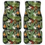 Hawaii Tropical Plants Pattern Print Front and Back Car Floor Mats