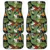 Hawaii Tropical Plants Pattern Print Front and Back Car Floor Mats