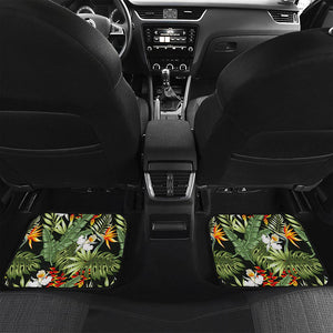 Hawaii Tropical Plants Pattern Print Front and Back Car Floor Mats