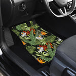 Hawaii Tropical Plants Pattern Print Front and Back Car Floor Mats