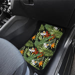 Hawaii Tropical Plants Pattern Print Front and Back Car Floor Mats