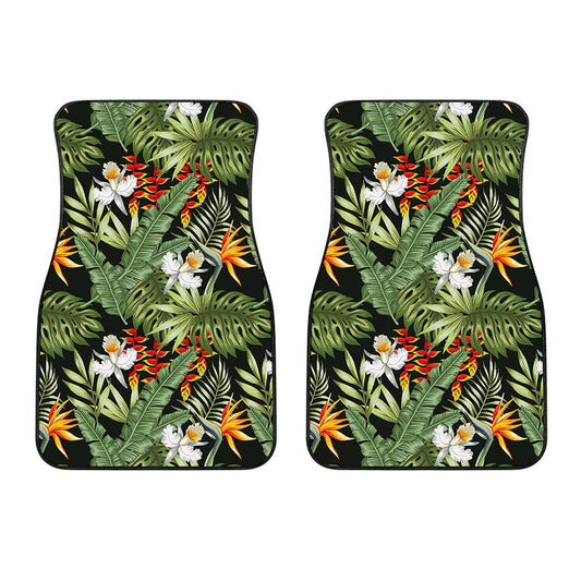 Hawaii Tropical Plants Pattern Print Front Car Floor Mats