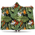 Hawaii Tropical Plants Pattern Print Hooded Blanket