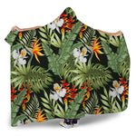 Hawaii Tropical Plants Pattern Print Hooded Blanket