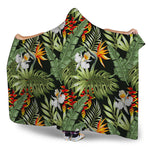 Hawaii Tropical Plants Pattern Print Hooded Blanket