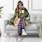 Hawaii Tropical Plants Pattern Print Hooded Blanket