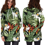 Hawaii Tropical Plants Pattern Print Hoodie Dress GearFrost