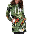 Hawaii Tropical Plants Pattern Print Pullover Hoodie Dress