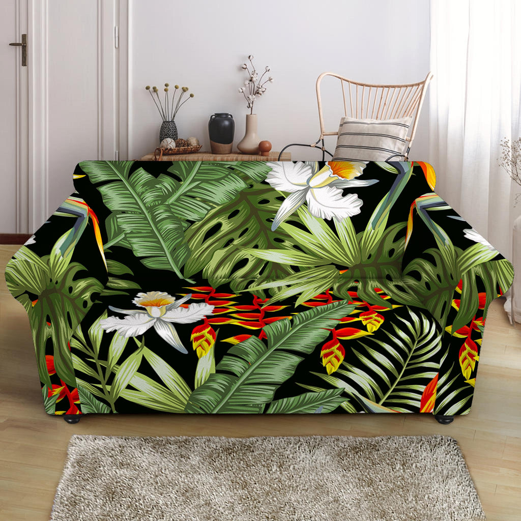 Hawaii Tropical Plants Pattern Print Loveseat Slipcover