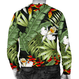 Hawaii Tropical Plants Pattern Print Men's Crewneck Sweatshirt GearFrost