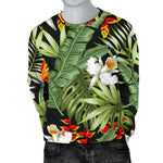 Hawaii Tropical Plants Pattern Print Men's Crewneck Sweatshirt GearFrost