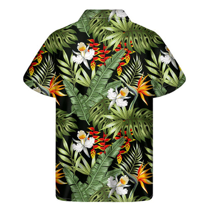 Hawaii Tropical Plants Pattern Print Men's Short Sleeve Shirt