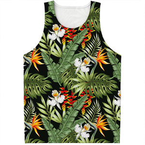 Hawaii Tropical Plants Pattern Print Men's Tank Top