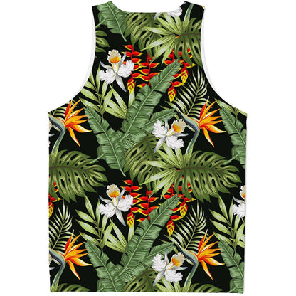 Hawaii Tropical Plants Pattern Print Men's Tank Top