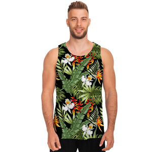 Hawaii Tropical Plants Pattern Print Men's Tank Top