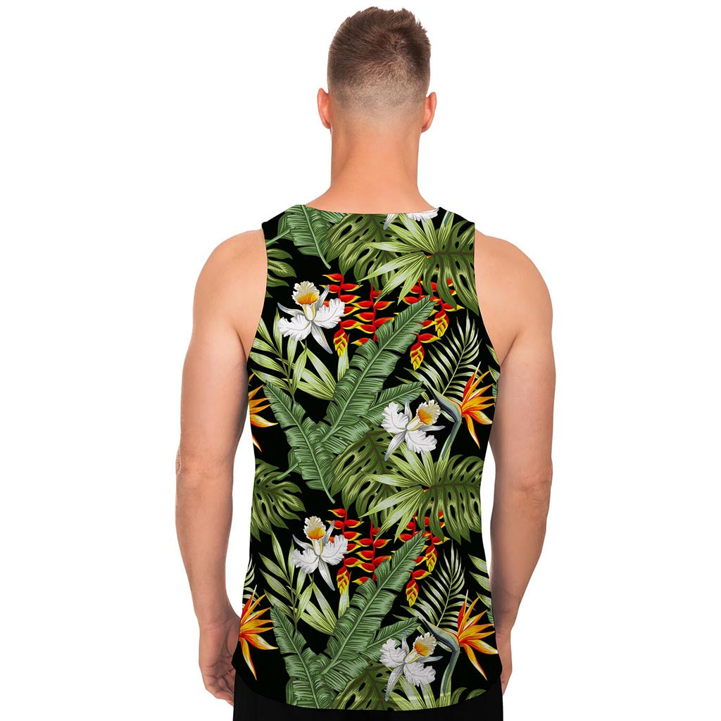 Hawaii Tropical Plants Pattern Print Men's Tank Top