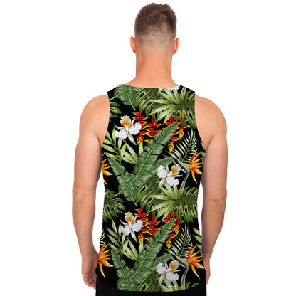 Hawaii Tropical Plants Pattern Print Men's Tank Top