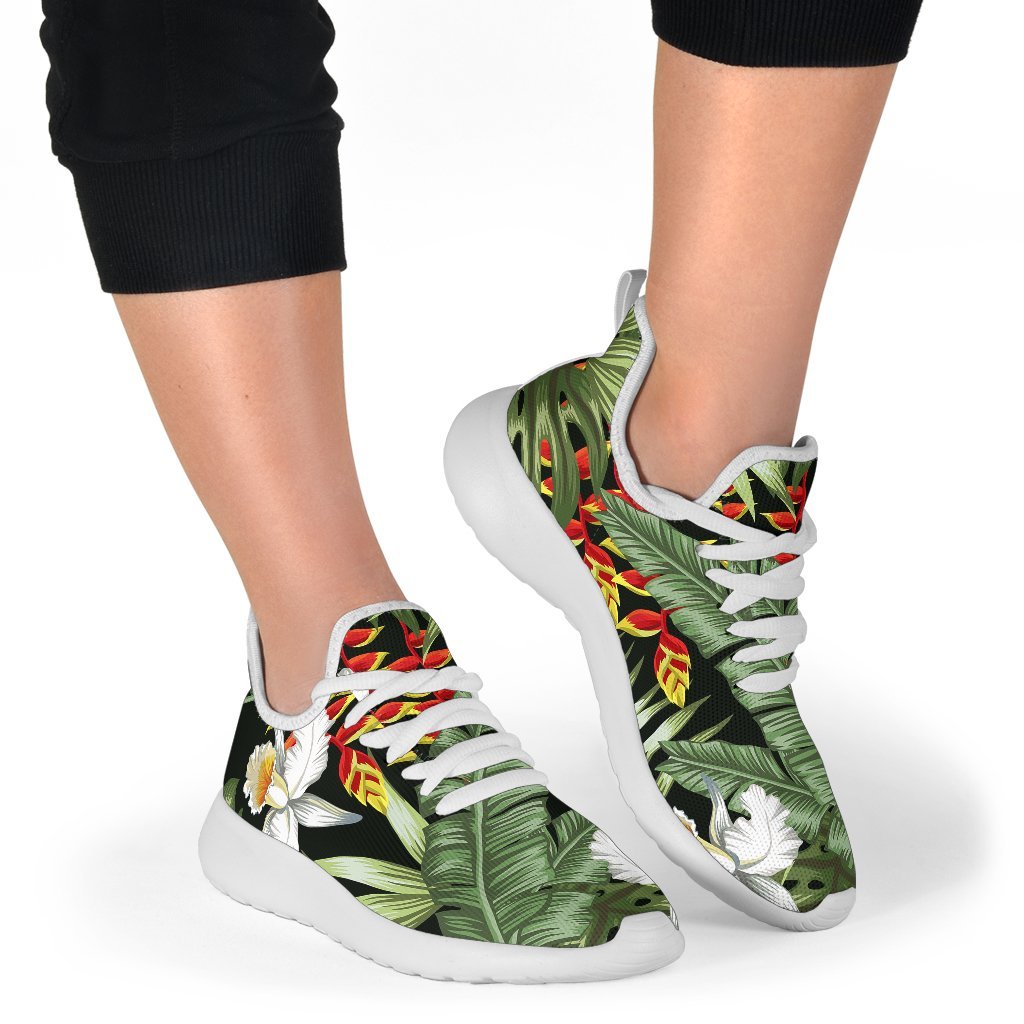 Hawaii Tropical Plants Pattern Print Mesh Knit Shoes GearFrost