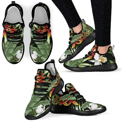 Hawaii Tropical Plants Pattern Print Mesh Knit Shoes GearFrost