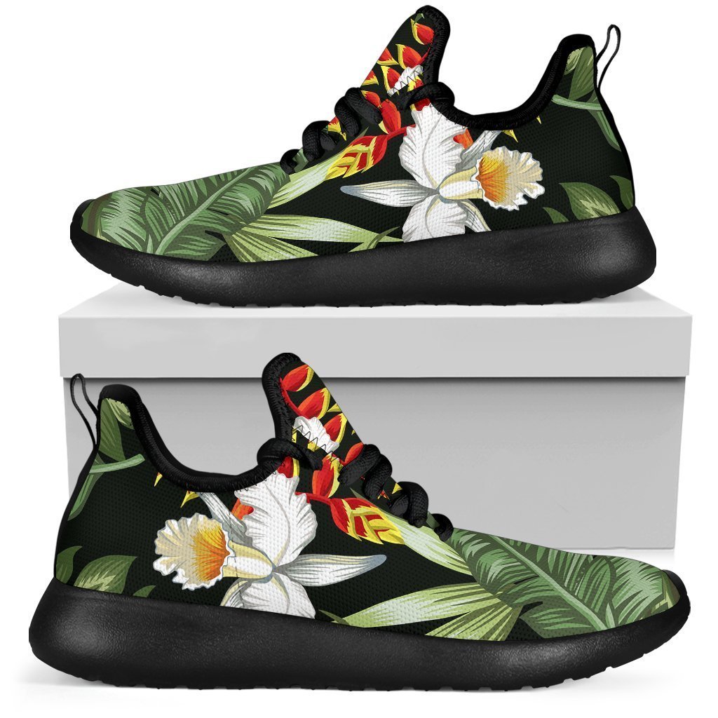 Hawaii Tropical Plants Pattern Print Mesh Knit Shoes GearFrost