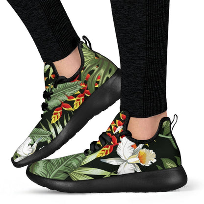 Hawaii Tropical Plants Pattern Print Mesh Knit Shoes GearFrost