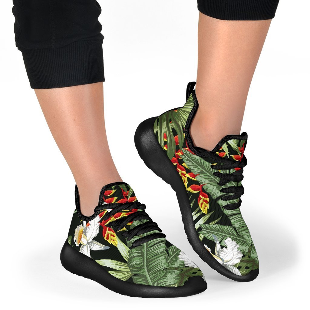 Hawaii Tropical Plants Pattern Print Mesh Knit Shoes GearFrost