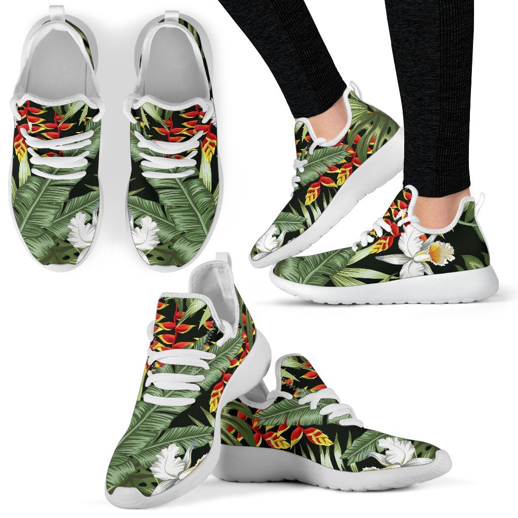 Hawaii Tropical Plants Pattern Print Mesh Knit Shoes GearFrost