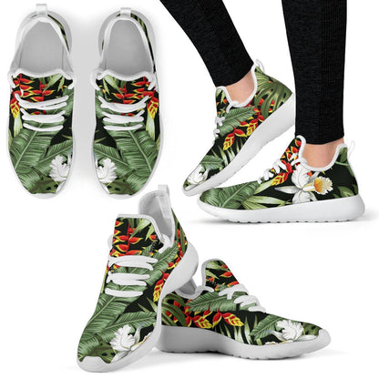 Hawaii Tropical Plants Pattern Print Mesh Knit Shoes GearFrost