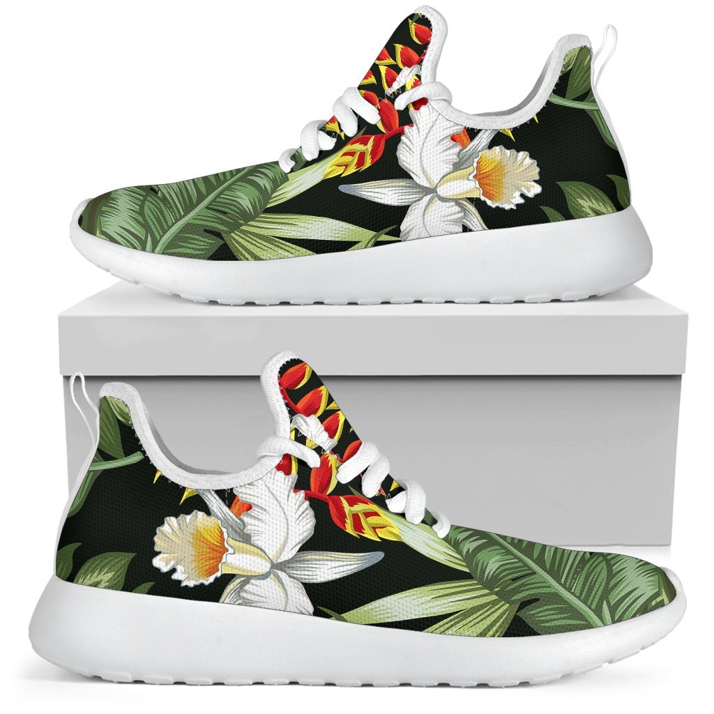 Hawaii Tropical Plants Pattern Print Mesh Knit Shoes GearFrost