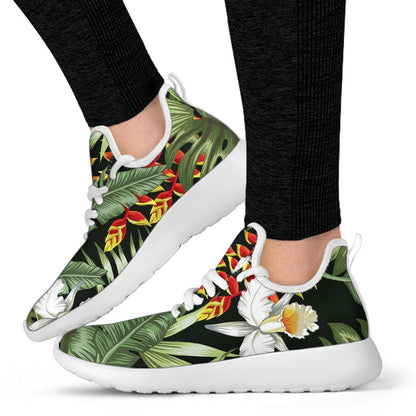 Hawaii Tropical Plants Pattern Print Mesh Knit Shoes GearFrost