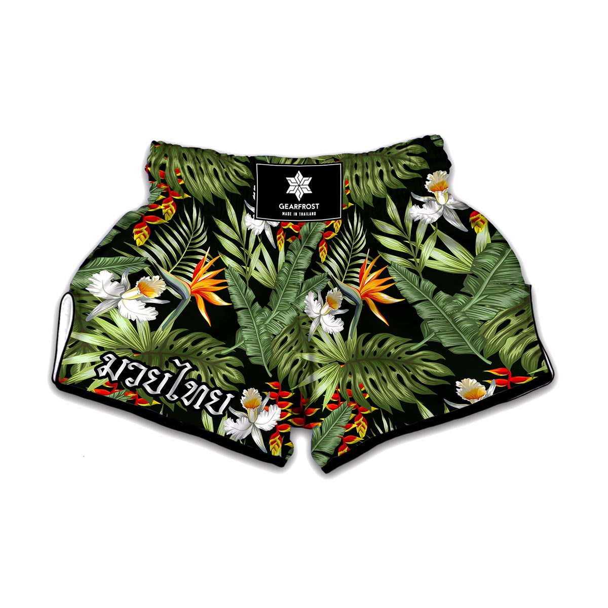 Hawaii Tropical Plants Pattern Print Muay Thai Boxing Shorts