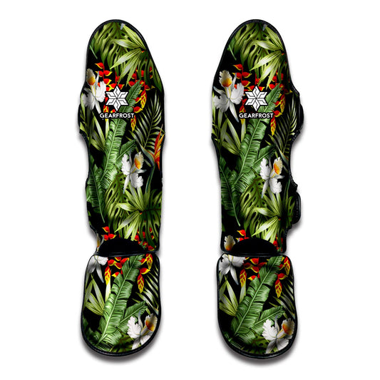 Hawaii Tropical Plants Pattern Print Muay Thai Shin Guard