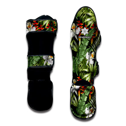 Hawaii Tropical Plants Pattern Print Muay Thai Shin Guard
