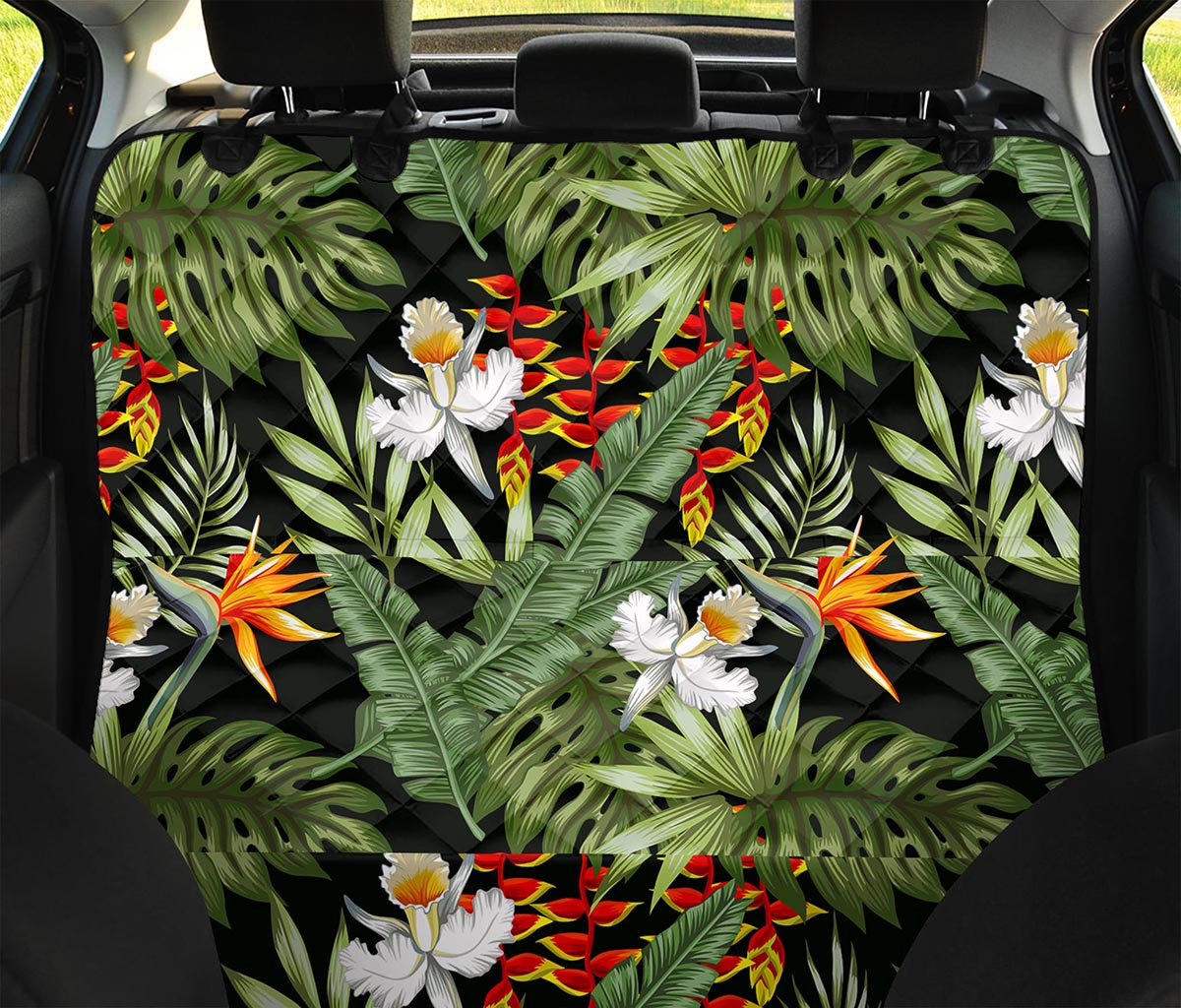 Hawaii Tropical Plants Pattern Print Pet Car Back Seat Cover