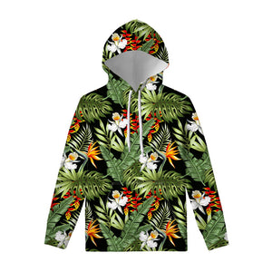 Hawaii Tropical Plants Pattern Print Pullover Hoodie