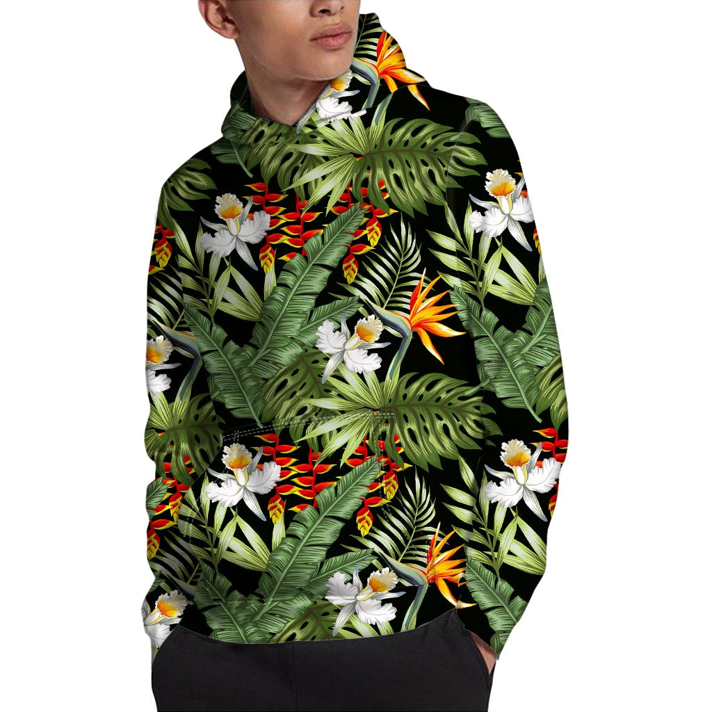 Hawaii Tropical Plants Pattern Print Pullover Hoodie