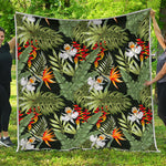 Hawaii Tropical Plants Pattern Print Quilt