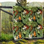 Hawaii Tropical Plants Pattern Print Quilt