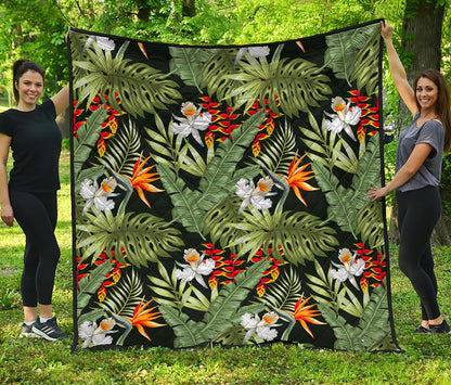 Hawaii Tropical Plants Pattern Print Quilt