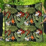 Hawaii Tropical Plants Pattern Print Quilt